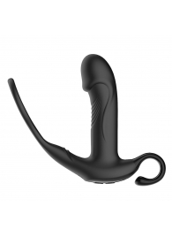 Черный пульсирующимй массажер простаты с вибрацией и пультом ДУ - 17,1 см. - Secwell - во Владикавказе купить с доставкой