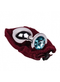 Большой стальной плаг с голубым кристаллом High Sky - 9,5 см. - Erotic Fantasy - купить с доставкой во Владикавказе