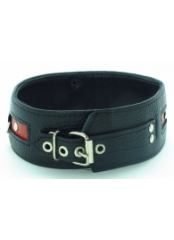 Черно-красный ошейник на пряжке - БДСМ Арсенал - купить с доставкой во Владикавказе