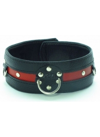 Черно-красный ошейник на пряжке - БДСМ Арсенал - купить с доставкой во Владикавказе