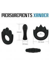 Черное эрекционное кольцо с массажными гребнями Rooster Xander - Velv or - во Владикавказе купить с доставкой