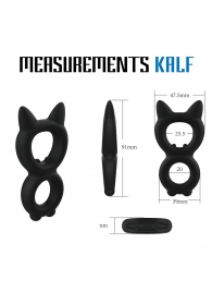 Черное двойное эрекционное кольцо Rooster Kalf - Velv or - во Владикавказе купить с доставкой