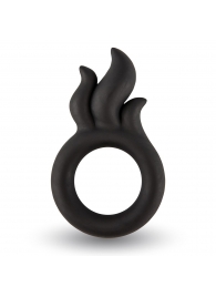 Черное эрекционное кольцо-пламя Rooster Hawk - Velv or - во Владикавказе купить с доставкой