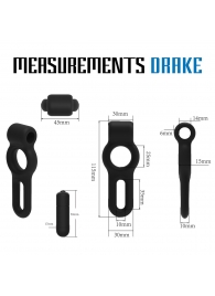 Черное двойное эрекционное виброкольцо Rooster Drake - Velv or - во Владикавказе купить с доставкой