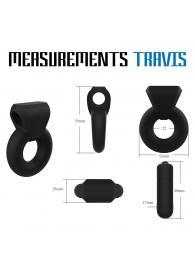 Черное эрекционное виброкольцо Rooster Travis - Velv or - во Владикавказе купить с доставкой