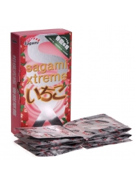 Презервативы Sagami Xtreme Strawberry c ароматом клубники - 10 шт. - Sagami - купить с доставкой во Владикавказе