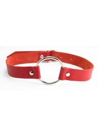 Красный кожаный кляп с кольцом - БДСМ Арсенал - купить с доставкой во Владикавказе