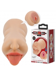 Телесный двусторонний мастурбатор Sarah - ротик и вагина - Baile - во Владикавказе купить с доставкой
