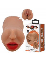 Темно-бежевый двусторонний мастурбатор Zoey - ротик и вагина - Baile - во Владикавказе купить с доставкой