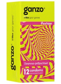 Презервативы анатомической формы с точечной и ребристой структурой Ganzo Extase - 12 шт. - Ganzo - купить с доставкой во Владикавказе