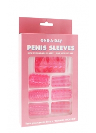 Набор из 7 розовых насадок на пенис ONE-A-DAY PENIS SLEEVES PINK - Seven Creations - во Владикавказе купить с доставкой