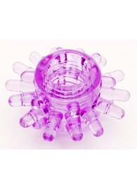 Фиолетовое гелевое эрекционное кольцо с шипиками - Toyfa Basic - во Владикавказе купить с доставкой