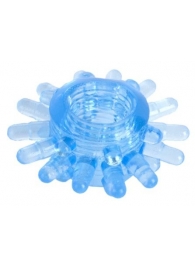 Голубая гелевая насадка с шипиками - Toyfa Basic - во Владикавказе купить с доставкой