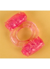 Розовое виброкольцо с двумя батарейками - Toyfa Basic - во Владикавказе купить с доставкой