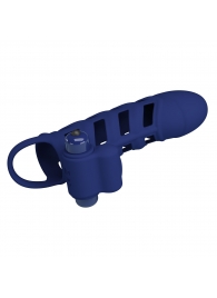 Синяя насадка на пенис Powerful Ring - 18,8 см. - Baile - во Владикавказе купить с доставкой