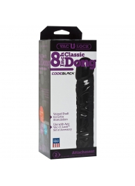 Насадка-фаллоимитатор Vac-U-Lock CodeBlack 8 Inch Classic Dong - 19,3 см. - Doc Johnson - купить с доставкой во Владикавказе