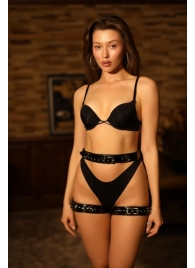 Черный пояс с гартерами «БДСМ Барби» - БДСМ Арсенал - купить с доставкой во Владикавказе