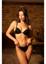 Черная корона с кожаными пиками - БДСМ Арсенал - купить с доставкой во Владикавказе