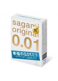 Увлажнённые презервативы Sagami Original 0.01 Extra Lub - 2 шт. - Sagami - купить с доставкой во Владикавказе