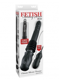 Черный автоматический вибромассажер с вибропулей Ultimate Silicone Thruster - Pipedream - купить с доставкой во Владикавказе