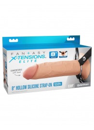 Полый страпон на ремнях 8’’ Hollow Silicone Strap-on - Pipedream - купить с доставкой во Владикавказе