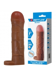 Коричневая насадка-удлинитель на пенис Bunion - 16,5 см. - Baile - во Владикавказе купить с доставкой