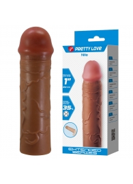 Коричневая насадка-удлинитель на пенис Nile - 16,5 см. - Baile - во Владикавказе купить с доставкой