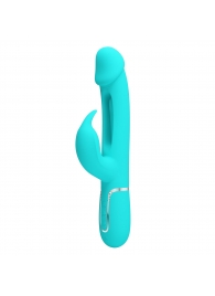 Аквамариновый вибратор-кролик с функцией фингеринга Kampas - 23,2 см. - Baile