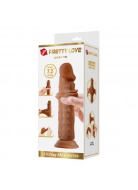 Коричневый фаллоимитатор с подвижной кожей Quentin - 18,4 см. - Baile