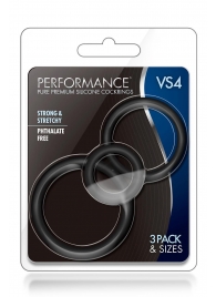 Набор из 3 черных эрекционных колец Cock Ring Set - Blush Novelties - во Владикавказе купить с доставкой