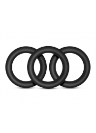 Набор из 3 черных эрекционных колец Black Small Penis Rings - Blush Novelties - во Владикавказе купить с доставкой