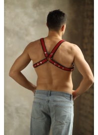 Черно-красная мужская портупея Black-Red - БДСМ Арсенал - купить с доставкой во Владикавказе