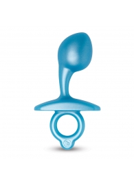 Голубая анальная пробка для массажа простаты Bulb Silicone Prostate Plug - 10,7 см. - b-Vibe - во Владикавказе купить с доставкой