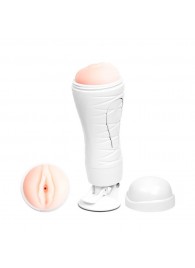 Мастурбатор-вагина Flora White с присоской и 12 режимами вибрации - Baile - во Владикавказе купить с доставкой