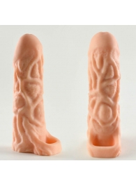 Телесная насадка-удлинитель Okoto с богатым рельефом поверхности - 16 см. - Sitabella - во Владикавказе купить с доставкой