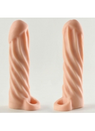 Телесная насадка-удлинитель Okoto со спиралевидным рельефом - 16 см. - Sitabella - во Владикавказе купить с доставкой