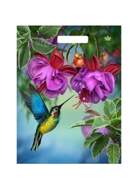 Пакет с принтом в виде колибри в цветах с вырубной ручкой (31х40 см) - Сима-Ленд - купить с доставкой во Владикавказе
