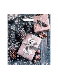 Новогодний пакет с принтом в виде подарков и вырубной ручкой (45х38 см) - Сима-Ленд - купить с доставкой во Владикавказе