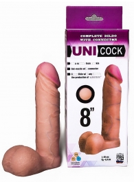 Фаллическая насадка для страпона UNICOCK 8  - 20 см. - LOVETOY (А-Полимер) - купить с доставкой во Владикавказе