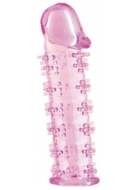 Розовая насадка на пенис с шипами - 12,5 см. - A-toys - во Владикавказе купить с доставкой