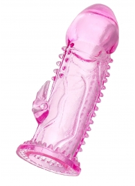 Розовая насадка на пенис с шипиками и коготком - 13,5 см. - A-toys - во Владикавказе купить с доставкой