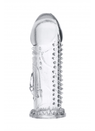 Прозрачная насадка на пенис с шипиками и коготком - 13,5 см. - A-toys - во Владикавказе купить с доставкой