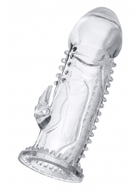 Прозрачная насадка на пенис с шипиками и коготком - 13,5 см. - A-toys - во Владикавказе купить с доставкой