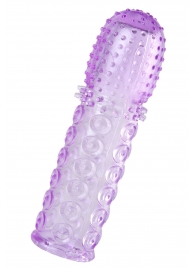 Фиолетовая рельефная насадка на пенис - 13,5 см. - A-toys - во Владикавказе купить с доставкой
