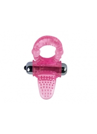 Эрекционное кольцо с вибростимулятором клитора в форме язычка - Baile - во Владикавказе купить с доставкой