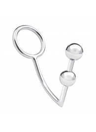 Кольцо на пенис с анальным стимулятором Two Bead Stainless Steel Anal Hook   Cock Ring - BlueLine - во Владикавказе купить с доставкой