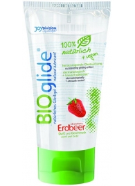 Гель-смазка на водной основе с ароматом клубники BioGlide - 80 мл. - Joy Division - купить с доставкой во Владикавказе