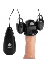 Черная стимулирующая насадка для головки полового члена Multi Speed Vibrating Penis Head Teaser - XR Brands - во Владикавказе купить с доставкой