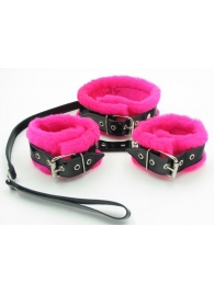 Набор с розовым мехом BDSM Light - БДСМ Арсенал - купить с доставкой во Владикавказе