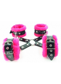 Набор фиксаторов краб с розовым мехом BDSM Light - БДСМ Арсенал - купить с доставкой во Владикавказе